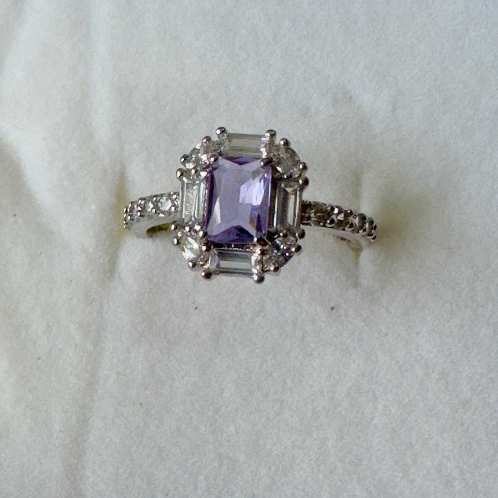 Amethyst cz Sterling Silver Ring